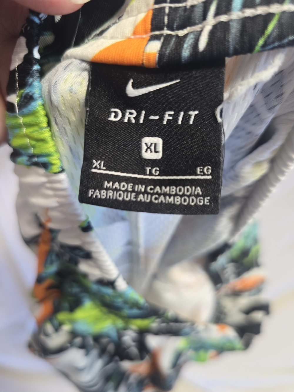 Nike Dri-FIT Tropical Floral Athletic Shorts Boys XL White Green Orange Performa - Picture 3 of 3